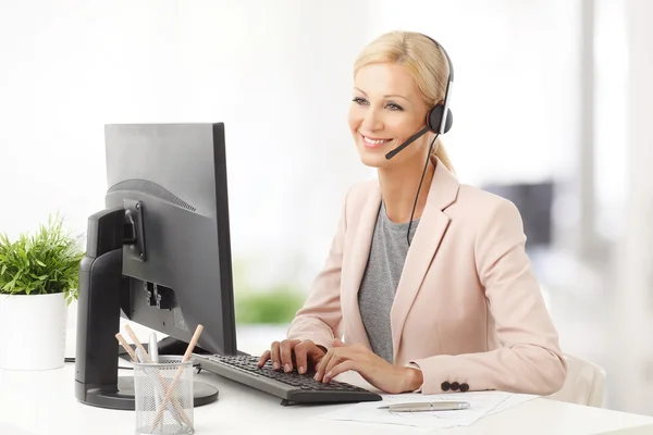 Business customer service woman smiling