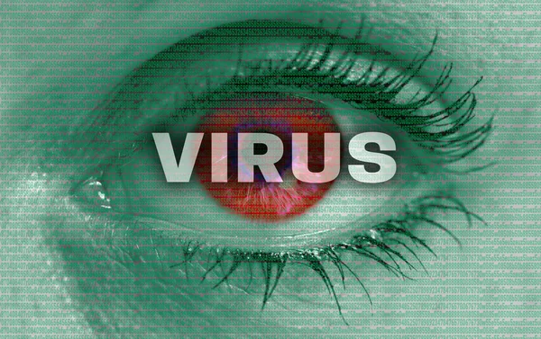 Virus eye looks at viewer concept
