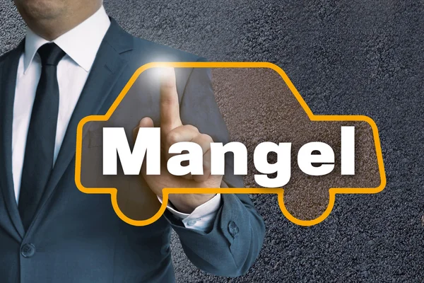 Mangel (in german lack) auto touchscreen is operated by business