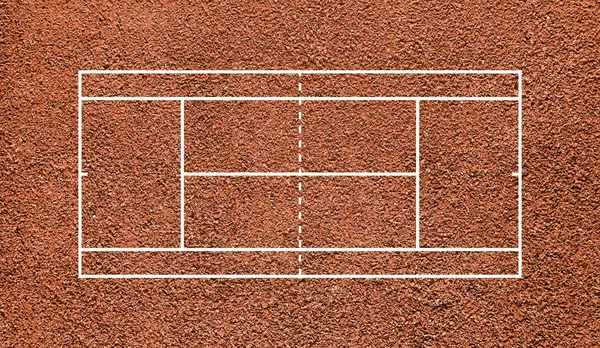 Tennis court. Top view field. Orange clay.