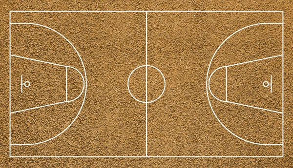Basketball realistic court top view field textured