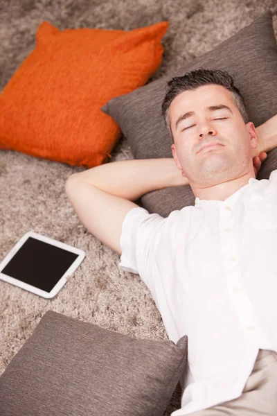 Relaxed man having finally time off