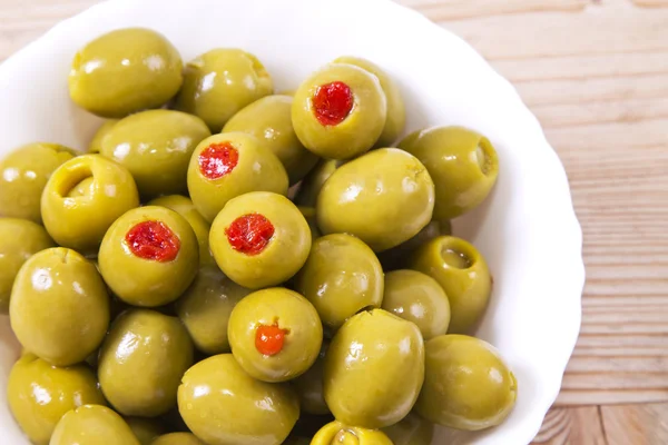 Red pepper stuffed olives