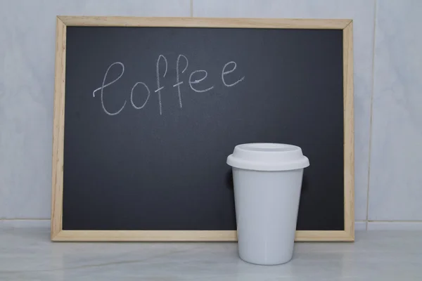 Blackboard and coffee time