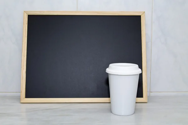 Blackboard and coffee time