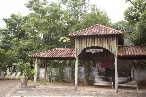 Bus stop on countryside in brazil