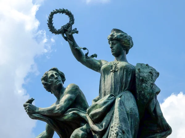 Antique bronze statue, italian art, Turin bridge decoration