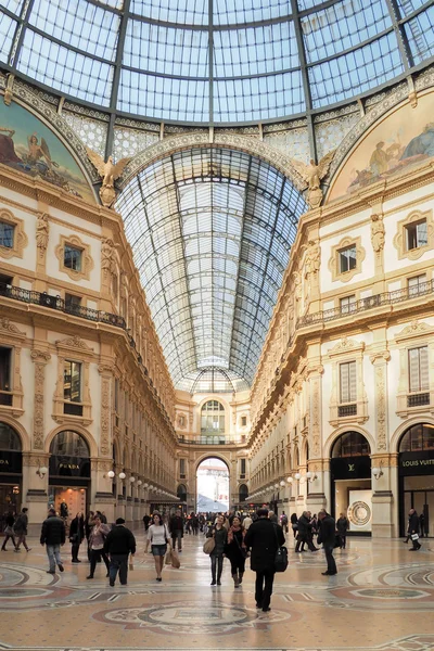 People in Vittorio Emanuele II Gallery in Milan, Italy