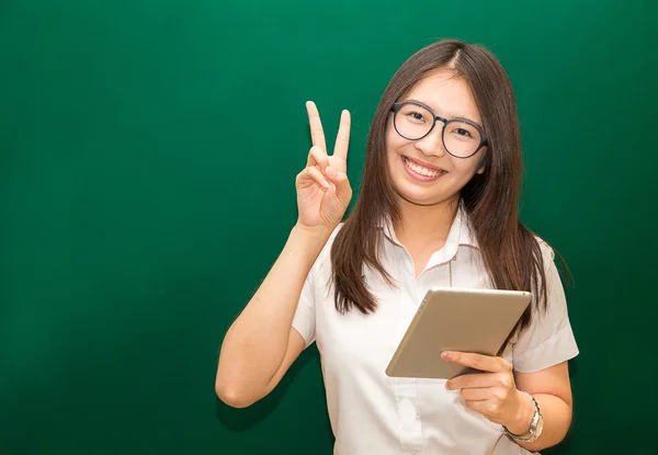 Asian student in class