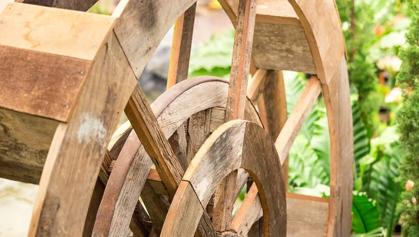 Wood water turbine in farm