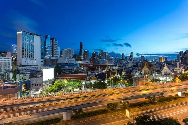 The light tails on the road in Bangkok Thailand