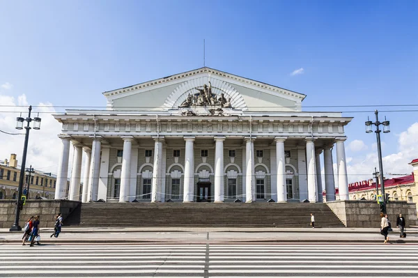 View of the Stock Exchange building , the monument of architecture of the early 19th century in the classical style