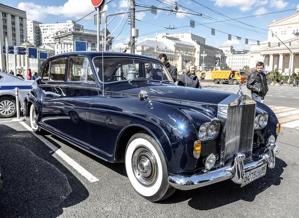 English motor car Rolls-Royce Phantom  - party rally of classic vintage cars in Moscow April 24, 2016