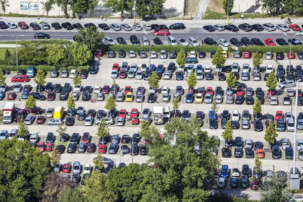 Car Parking in Vienna, near TV tower, view from above