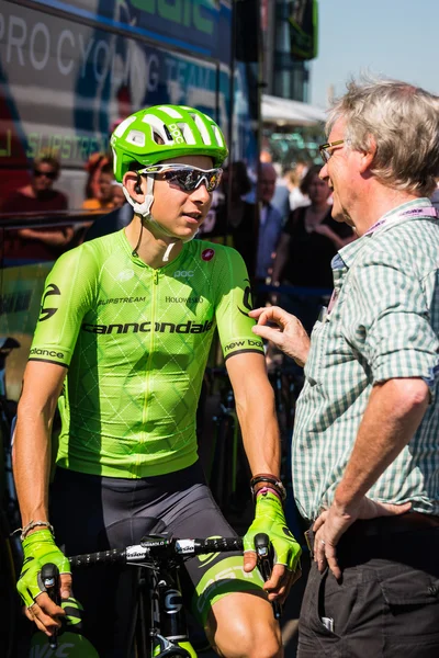 Nijmegen, Netherlands May 8, 2016; Davide Formolo professional cyclist during an interview