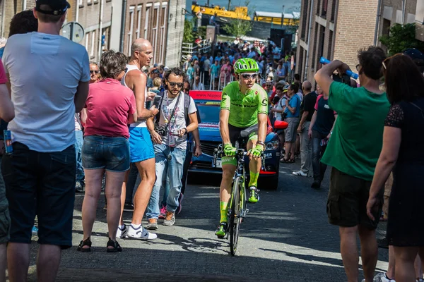 Nijmegen, Netherlands May 8, 2016; Davide Formolo professional cyclist during transfer from bus to the start