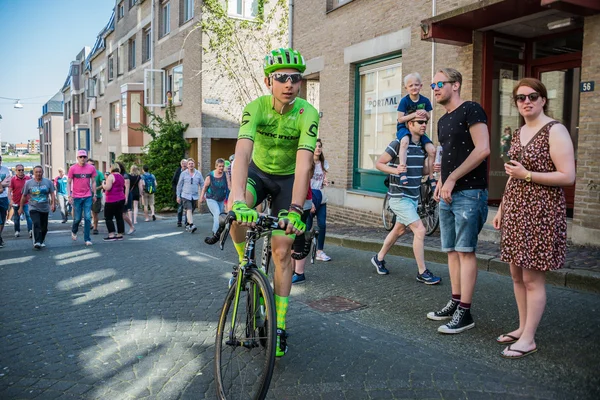 Nijmegen, Netherlands May 8, 2016; Davide Formolo professional cyclist during transfer from bus to the start