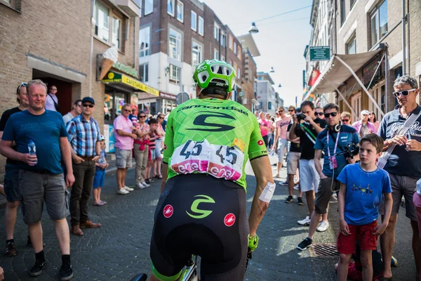 Nijmegen, Netherlands May 8, 2016; Davide Formolo professional cyclist during transfer from bus to the start