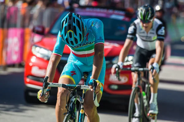 Corvara, Italy May 21, 2016; Vincenzo Nibali, professional cyclist,  pass the finish in Corvara.