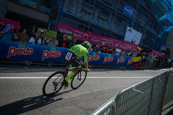 Castelrotto, Italy May 22, 2016; Rigoberto Uran, professional cyclist,  during a hard time trial climb
