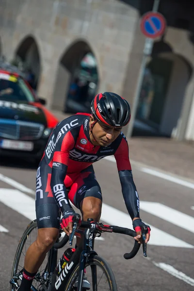 Castelrotto, Italy May 22, 2016; Atapuma Darwin,  professional cyclist,  during a hard time trial climb