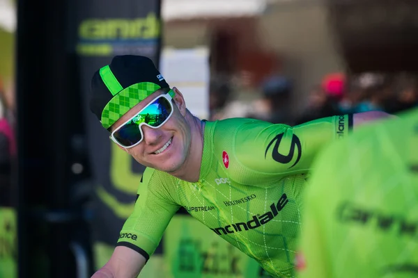 Castelrotto, Italy May 22, 2016; Professional cyclist of Cannondale Team  on the roller before a hard time trial climb