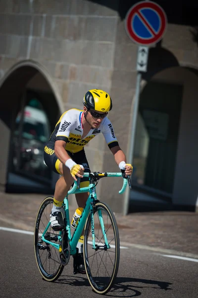 Castelrotto, Italy May 22, 2016; Professional cyclist during a hard time trial climb