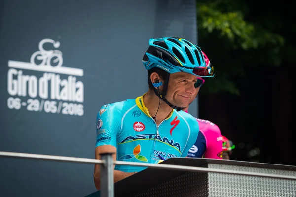 Pinerolo, Italy May 27, 2016; Michele Scarponi, Astana Team, to the podium signatures before the start of  the Stage