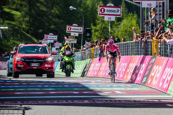 Risoul, France May 27, 2016; Steven Kruijswijk, Lotto Team, exhausted passes the finish line after a hard mountain stage with a uphill finish in Risoul