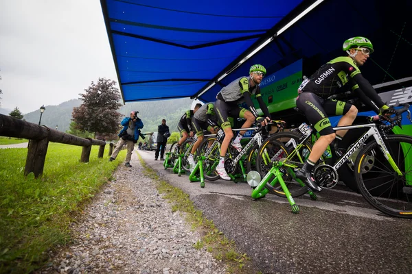 Pinzolo, Italia 26 maggio 2015; Cannondale Garmin Professional cyclists before a stage of the Tour of Italy 2015