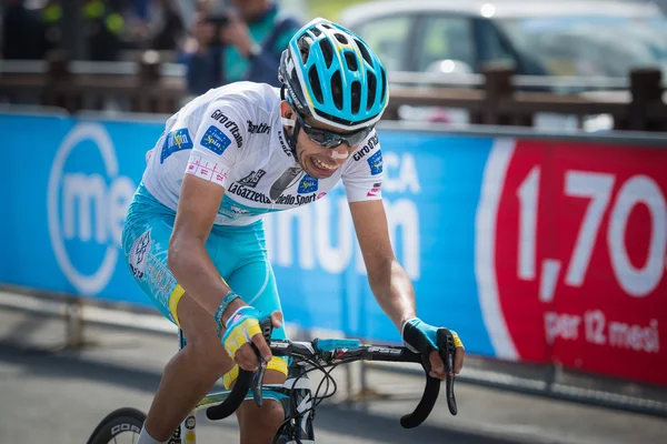 Cervinia, Italia 29 May  2015; Fabio Aru  tackles the last climb before before winning a stage