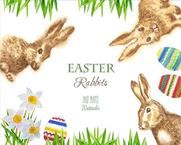 Illustration with Easter Rabbits