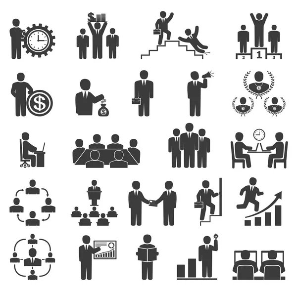 Business people in work. Office icons, conference, computer work