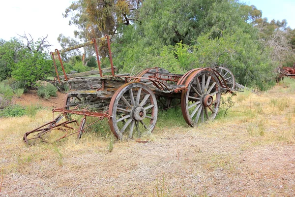 Old and rusting Australian pioneers horse drawn wagon