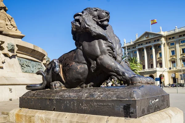 Lion - an element of the monument to Christopher Columbus at the