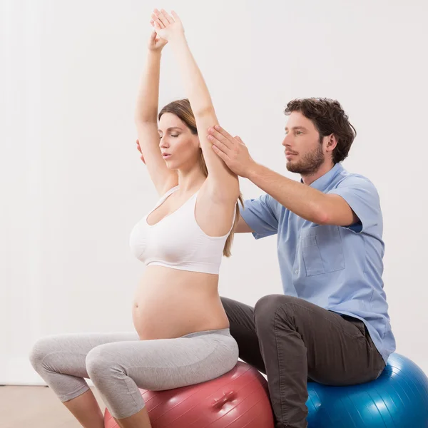 Pregnant woman at antenatal class