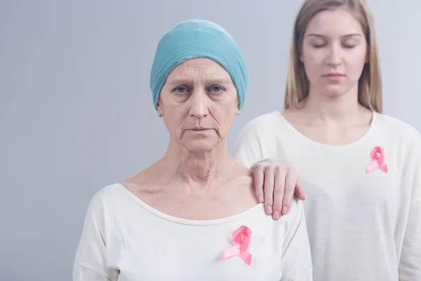 Expressing support for woman with breast cancer