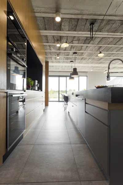 Open kitchen in an industrial style