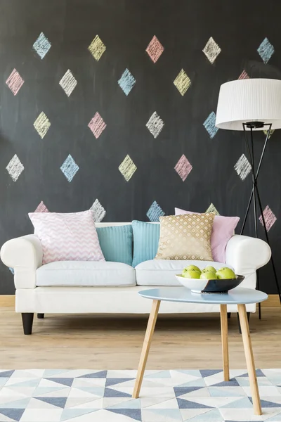 Trendy pastel living room idea