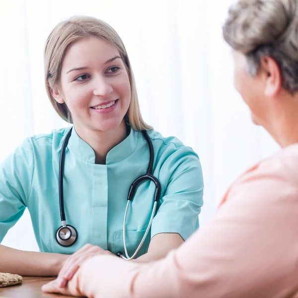 Patient during home medical consultation