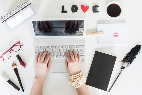 Love is on the desk