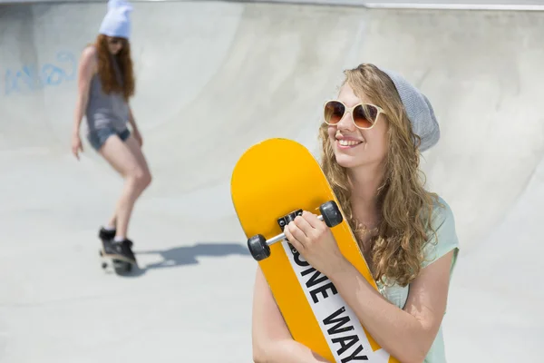 She loves her skateboard