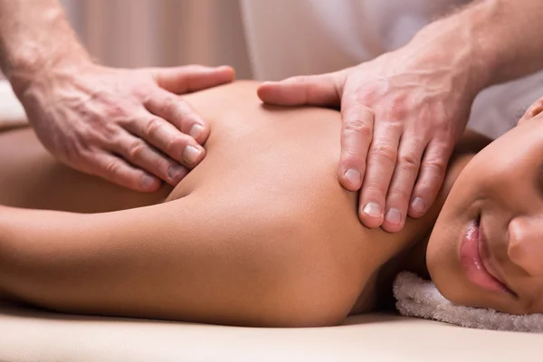 Deep relief for her painful back muscles