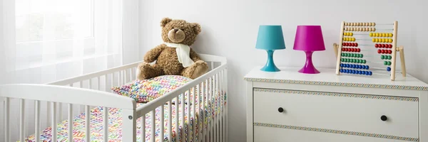 White newborn crib