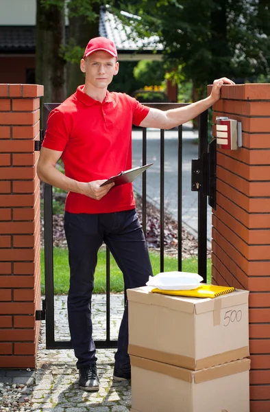 Delivery guy waiting for customer