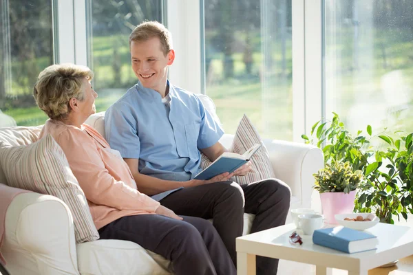 Spending time with elder woman