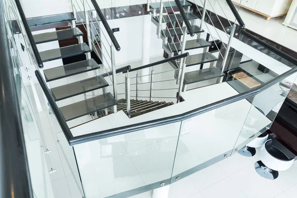 Glass stairs in the residence