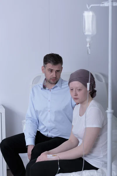 Cancer girl during chemotherapy treatment