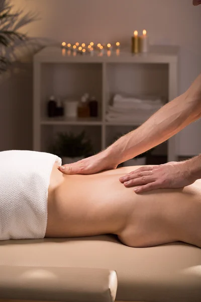 Woman having sensual massage