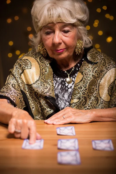 Tarot reader telling someones fortune